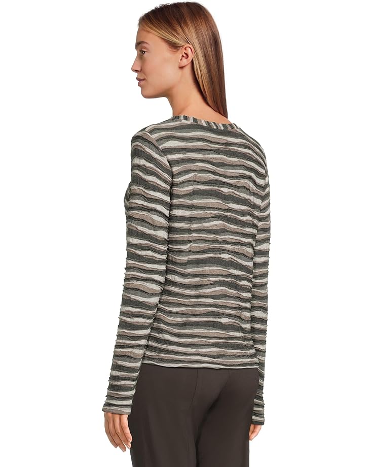 Elliott Lauren Long Sleeve Stripe V-neck Knit Top - #3 of 5