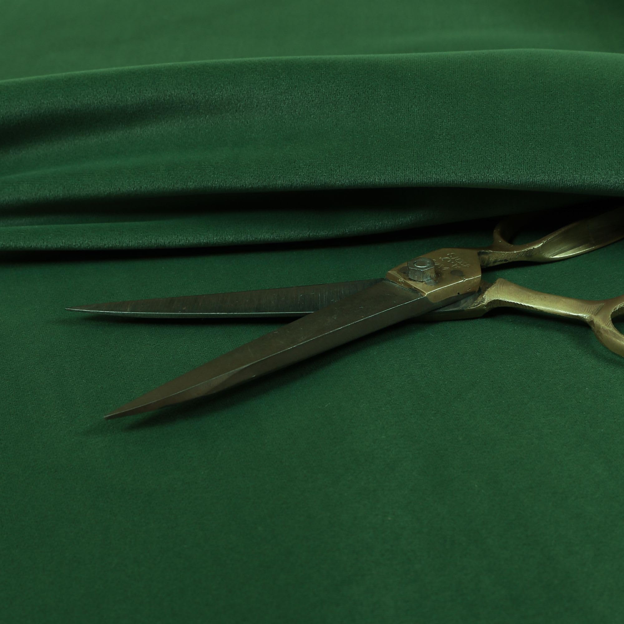 Soft Velvet Brushed Upholstery Fabric, Emerald Green — image 1