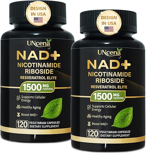 Suplemento NAD de 1500 mg - Ribosida de nicotinamida liposomal NAD+ con resveratrol, NAD Plus Boosting - Apoya la salud celular, la resistencia y el