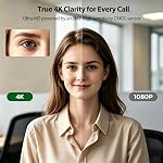 4K Ultra HD Webcam avec capteur CMOS 1/2.8', PDAF Focus automatique –1080P@60FPS, Mics double bruit-cancérage, couverture de confidentialité, USB Webcam en streaming pour PC/Mac, Jeux, Appel vidéo & Réunions