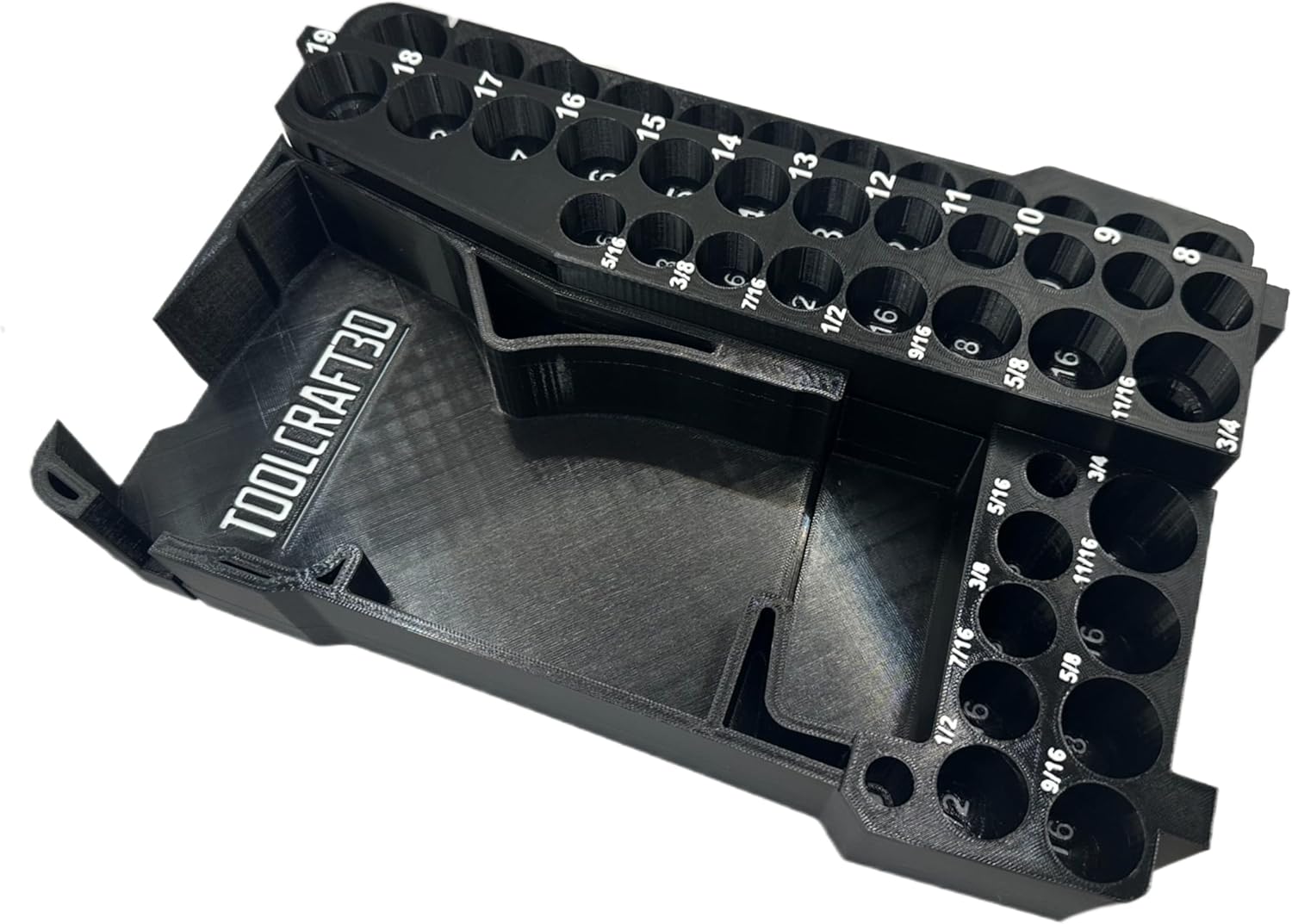 ToolCraft3d Design 3d Printed Insert Designed for Milwaukee Packout Organizer and Gen2 M12 Stubby 3/8" Impact (Insert Only) (Black)