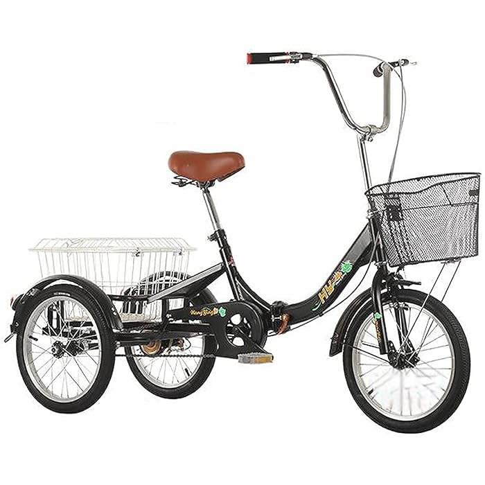 Buy XBR 3 Wheel Bicycle for Adults,Folding Tricycle for Adult Seniors 3 Wheel Cargo Bike 1Speed