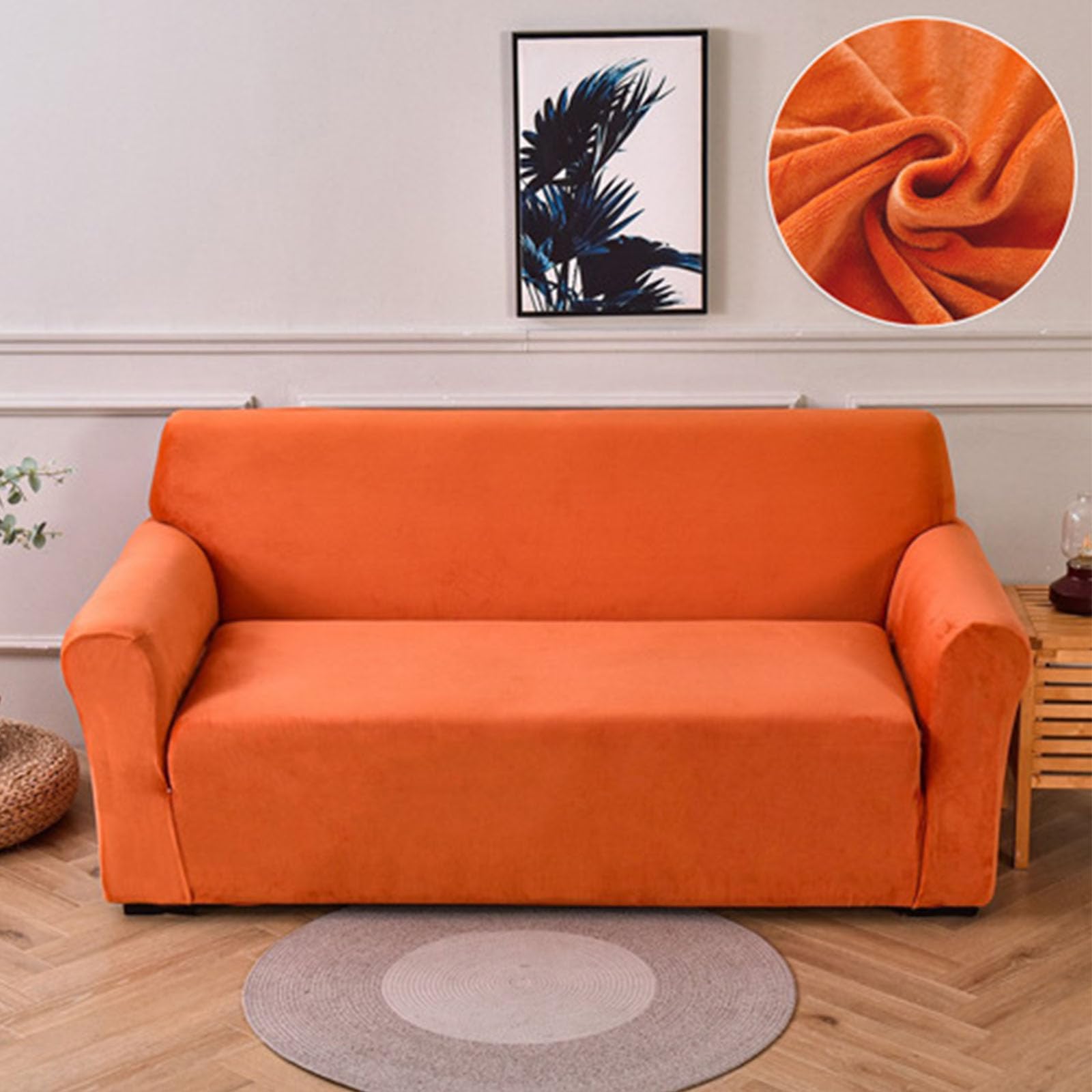 Housse de canapé élastique en velours épais pour fauteuil 1 place