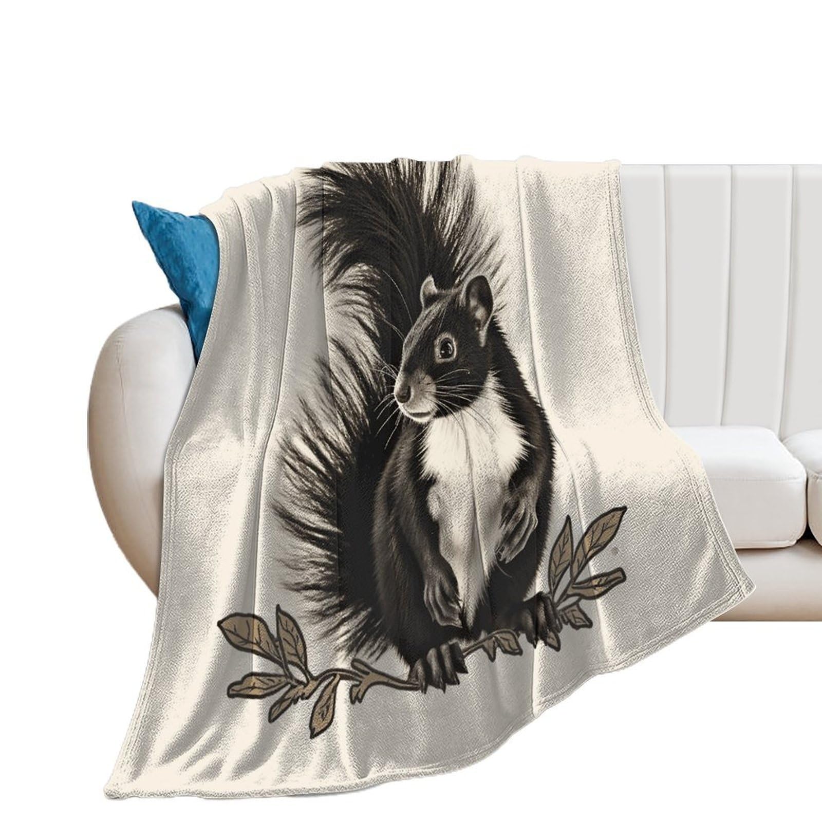 Skunk Throw Blanket for Couch Super Soft Warm Lightweight Throw Blankets Cozy Flannel Bed Blanket Cute Decorative Blankets for All Seasons Home Decor Gift 30"*40"（76 * 100cm）