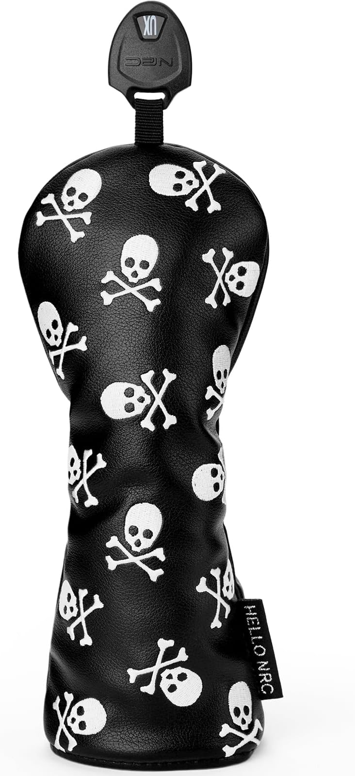 Skeleton Golf Club Skull and Crossbones Driver, Fairway Wood and Hybrid Head Cover PU Leather Headcover, White and Black Available