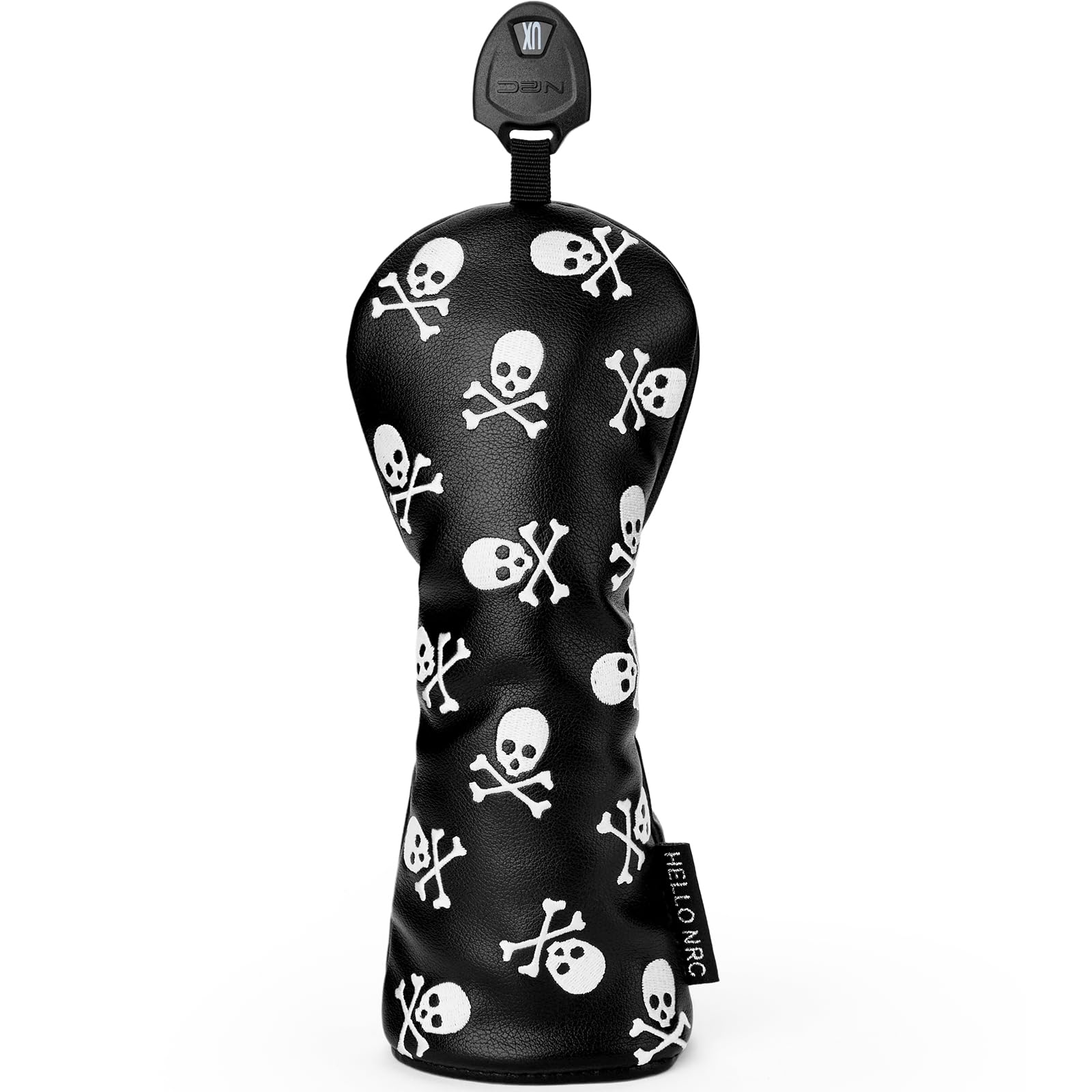 Gbourly Skeleton Golf Club Skull and Crossbones Driver, Fairway Wood and Hybrid Head Cover PU Leather Headcover, White and Black Available