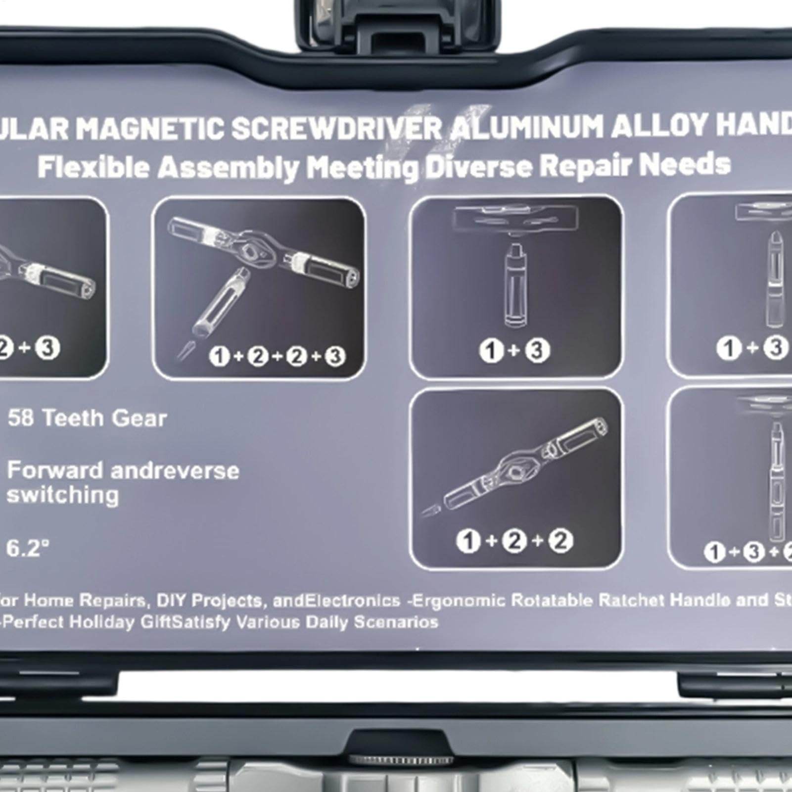 Komplet Śrubokrętów Grzechotkowych Magnetyczny Zestaw Narzędzi 42 W 1 Z
