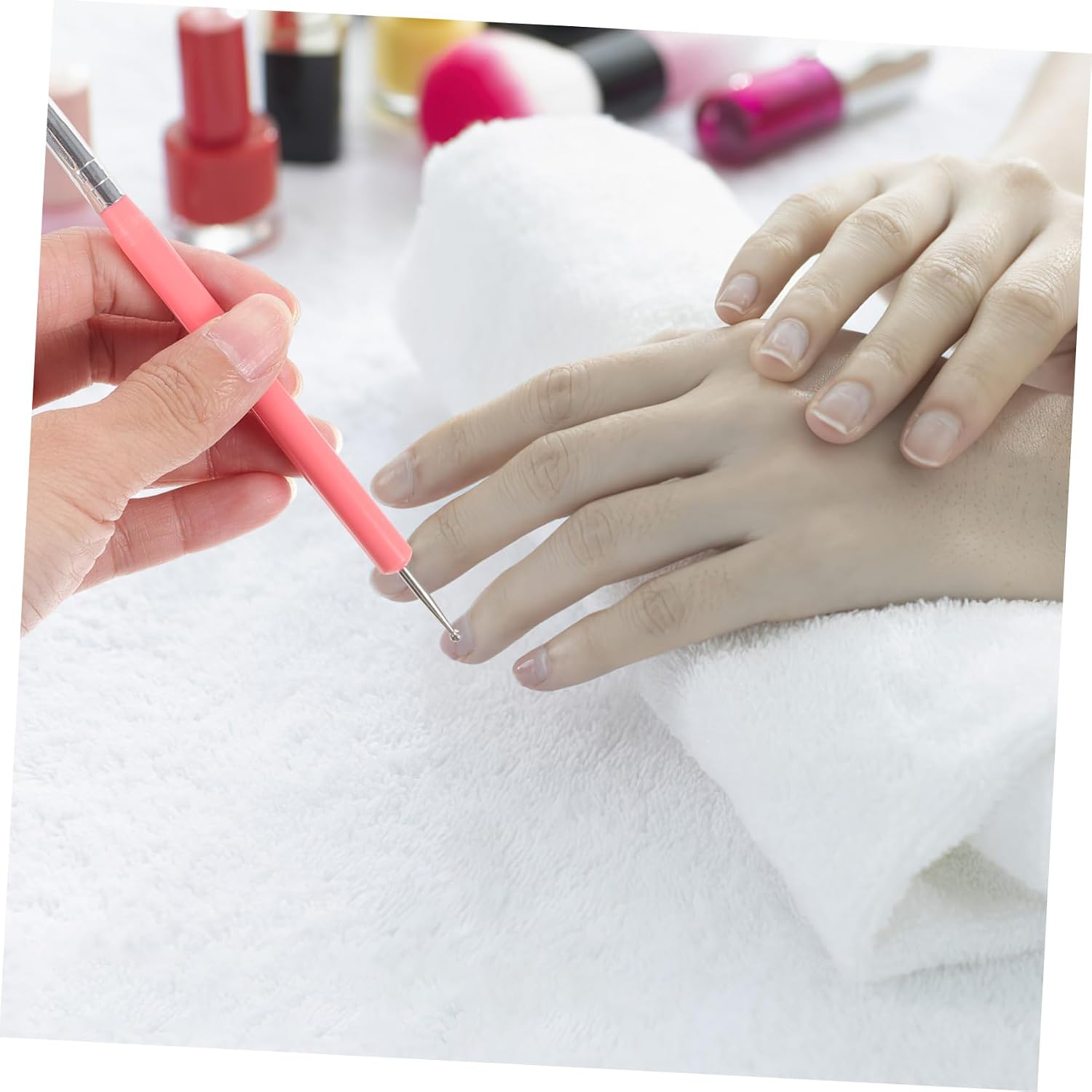 5 Pcs Silicone Nail Art Dotting Tools Set Dual-ended Manicure Gel Brush Pens with Acrylic Handles Nail Drawing Pens