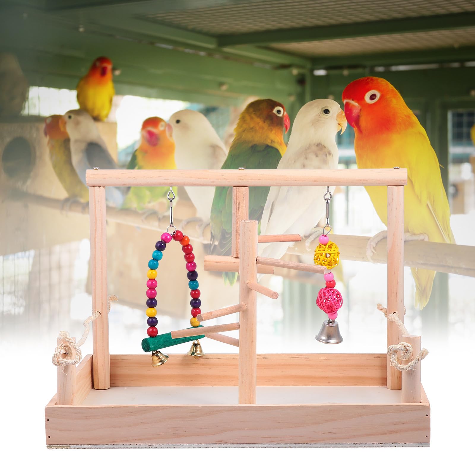 Ciieeo Holz Vogelspielzeug für Papageien und Wellensittiche, Khaki