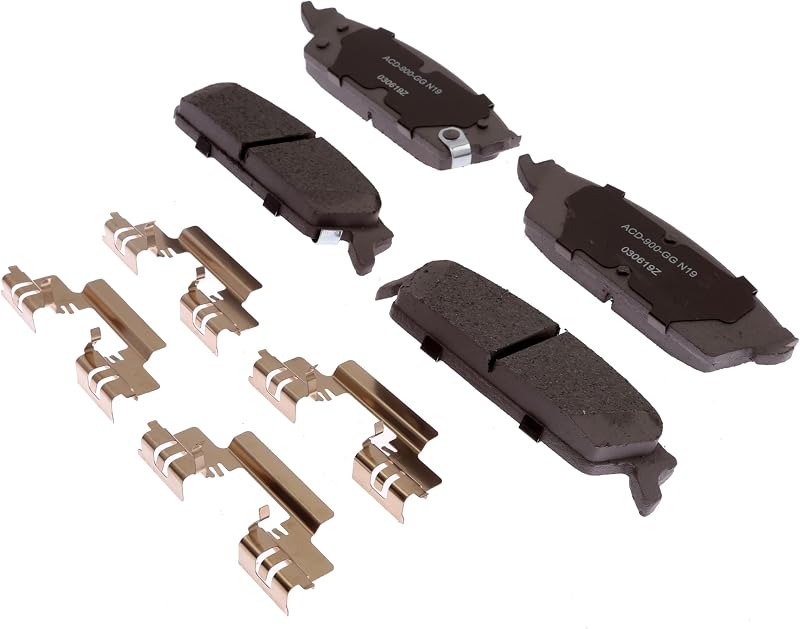 Juego de pastillas de freno trasero plateadas 14D1194CHF1 | GM 19387594 Pastillas de freno trasero de cerámica para Cadillac Escalade, Chevy Silverado, Chevrolet Tahoe, Suburban, GMC Sierra, Yukon y más