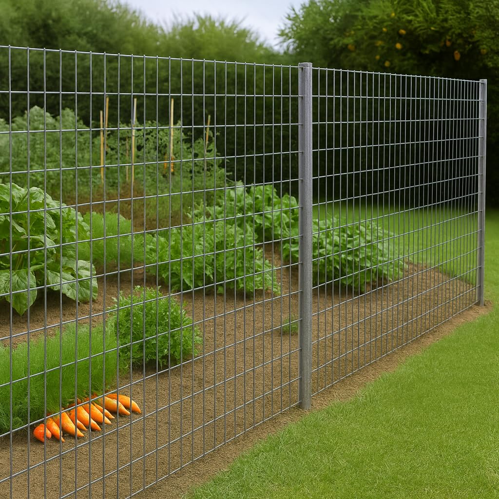 Rete Elettrosaldata Zincata – Maglia 50×75 mm – Filo 1,7 mm – Rotolo 25 m – MADE IN ITALY – Per Recinzioni, Giardino, Orto, Pollaio – Altezze 100/125/150 cm (Altezza 150 cm)