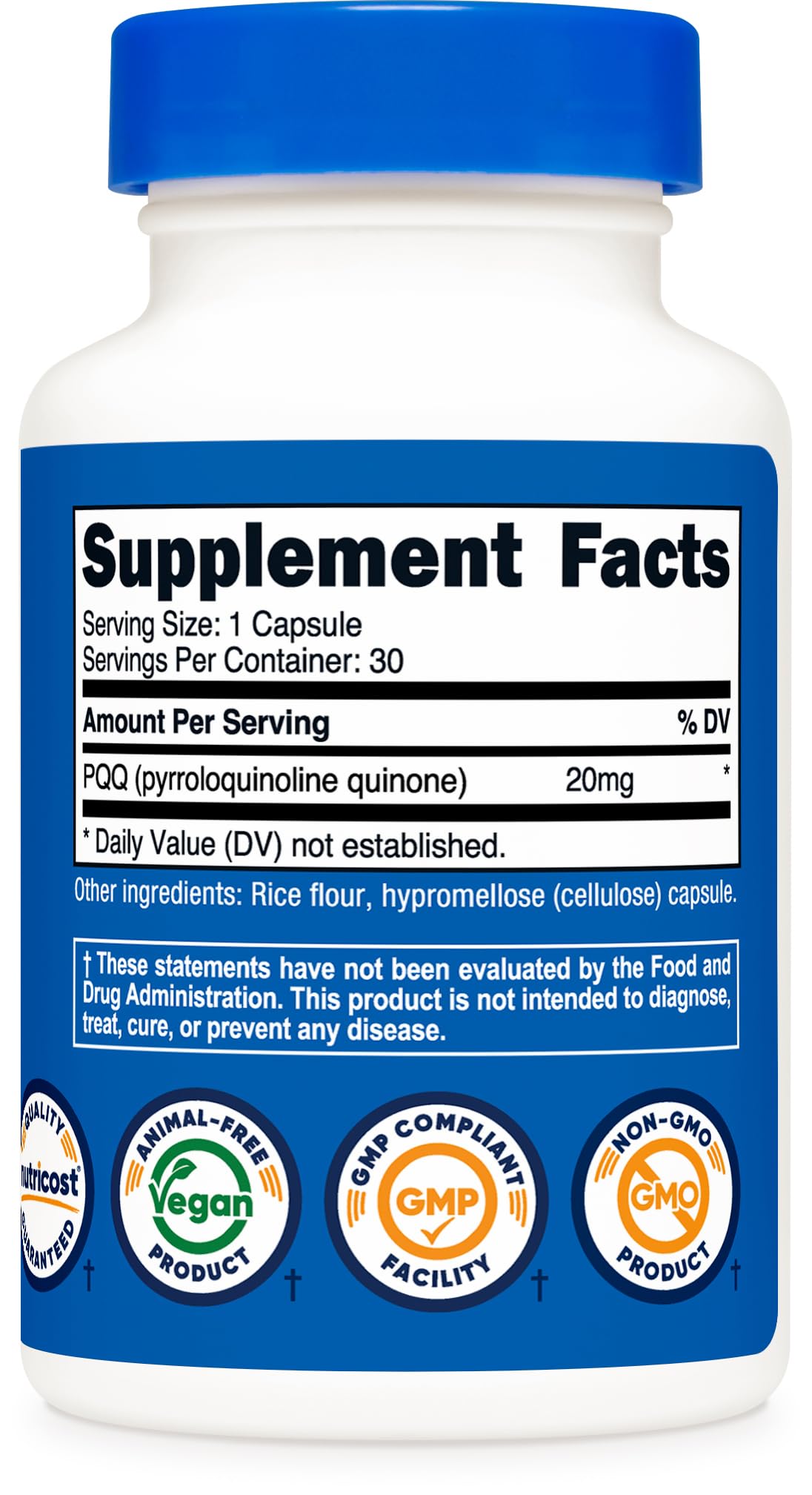 Nutricost PQQ (Pyrroloquinoline Quinone) 20mg, 30 Capsules - Vegetarian Capsules, Non-GMO, Gluten Free — Amazon image 5