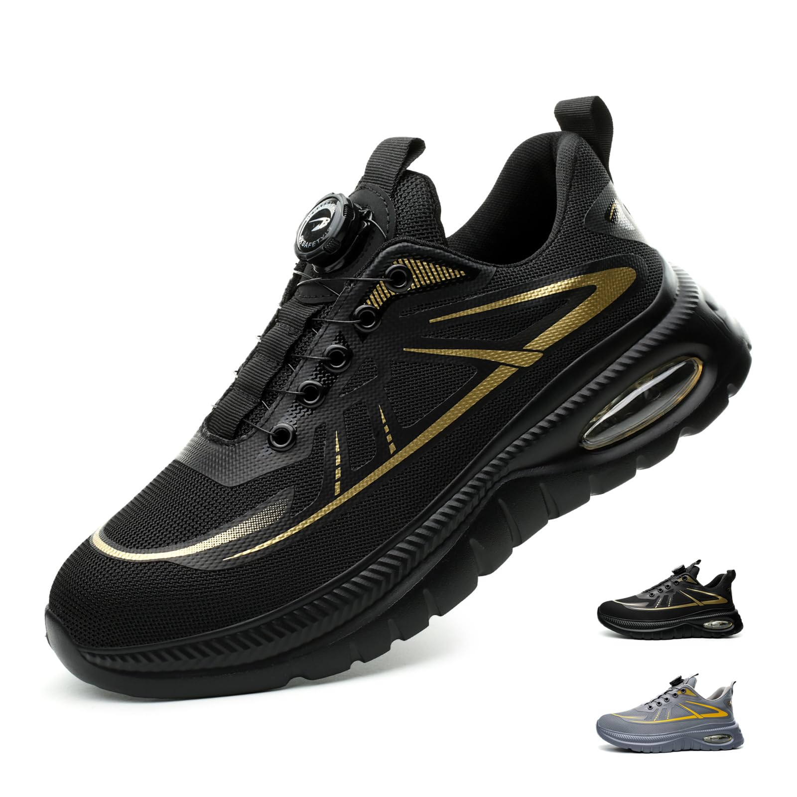 GemChve Sicherheitsschuhe Herren Damen Arbeitsschuhe Berufsschuhe Stahlkappenschuhe Leicht Arbeits Safety Shoes for Men 37-46EU