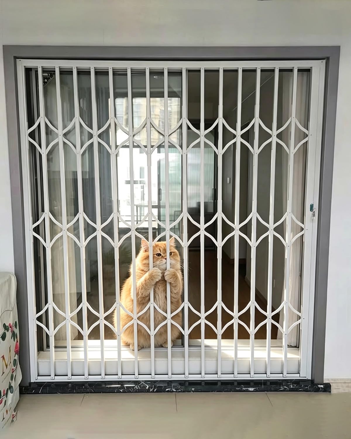 Garde Corps Fenetre Barre de Sécurité pour Porte-fenêtre et Balcon, Fenetre Verrouillable