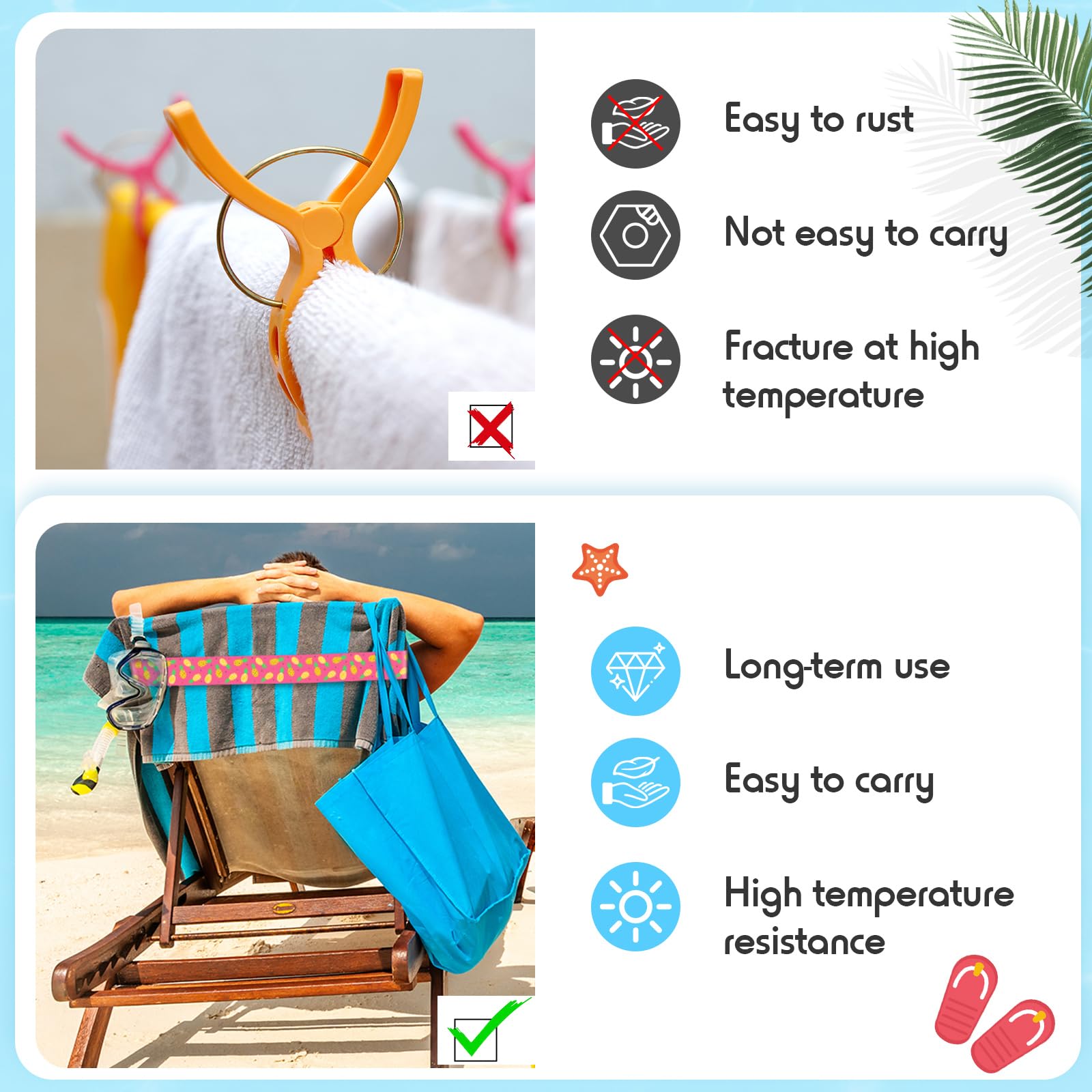 Kit 4 Faixas Elásticas Para Prender Toalha Na Cadeira De Praia