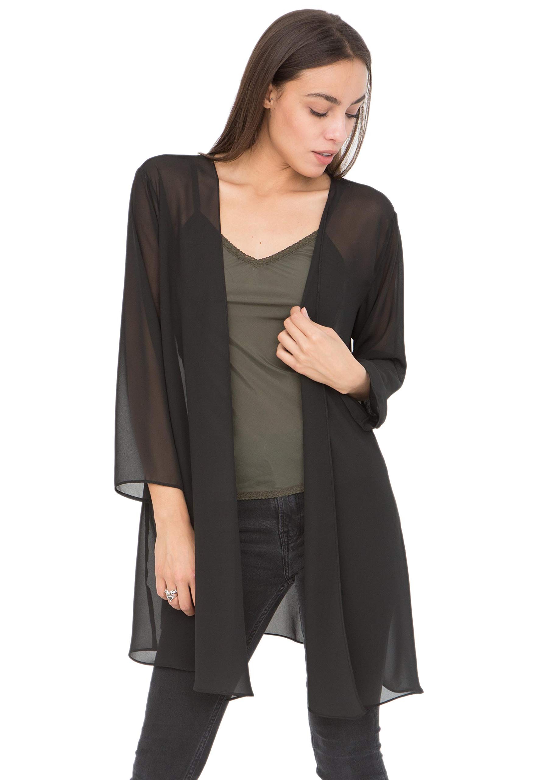 likemary Kimonos para mujer – Cárdigan largo transparente para mujer Reino Unido – Elegantes salidas de baño de gasa – Chaquetas ligeras para mujer