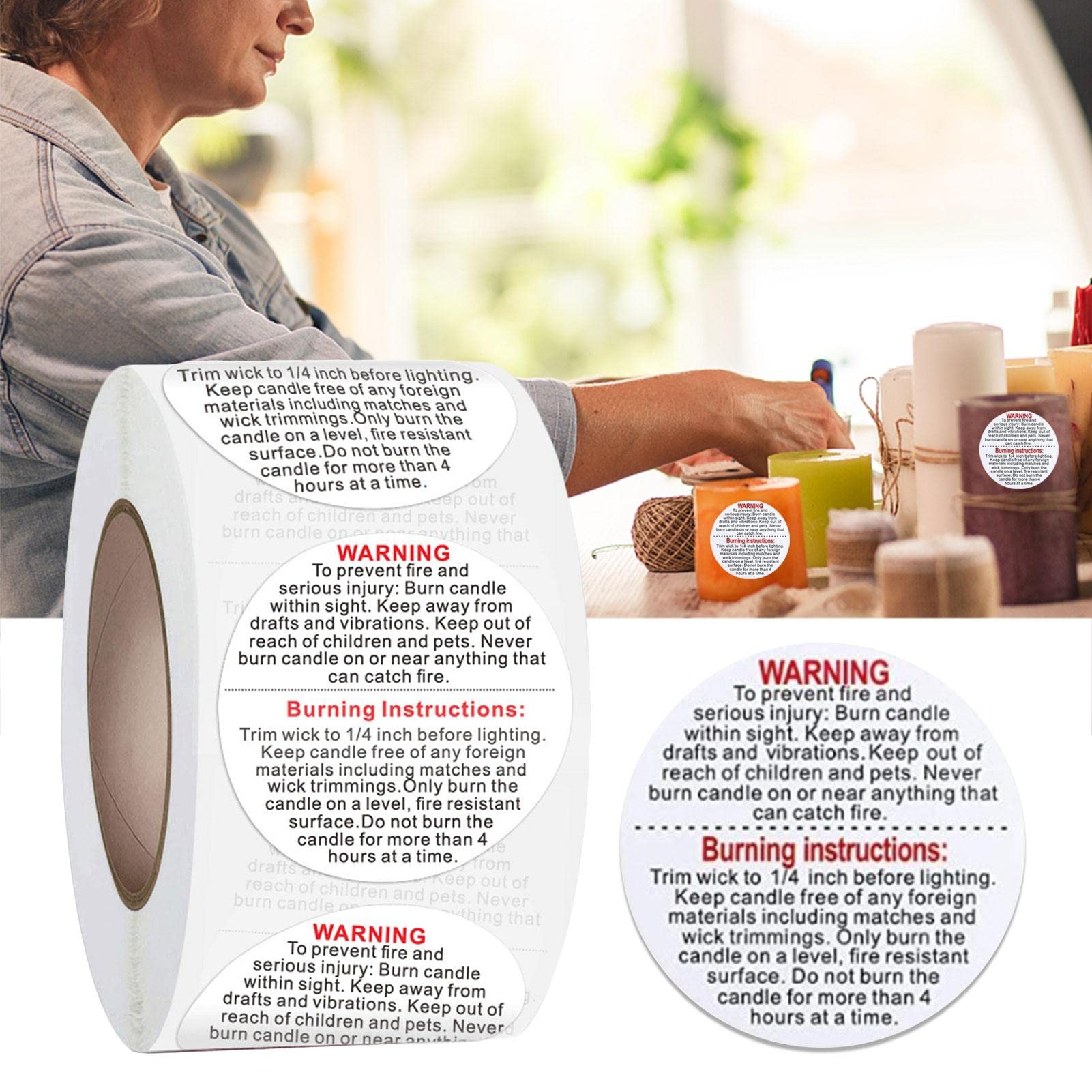 Alipis Adesivi Di Sicurezza Per Candele Etichette Avvertenza - Foto 7