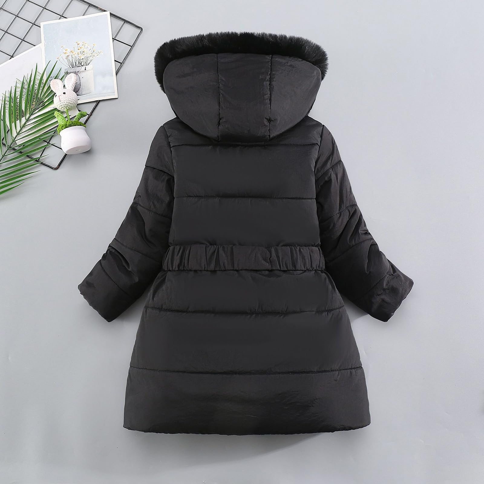 Genérico Chaqueta Cortavientos Niña - Abrigo De Invierno Infantil con Capucha Chaqueta Acolchada Cálida Forro Polar Resistente Al Cremallera Ropa De Abrigo para Niñas