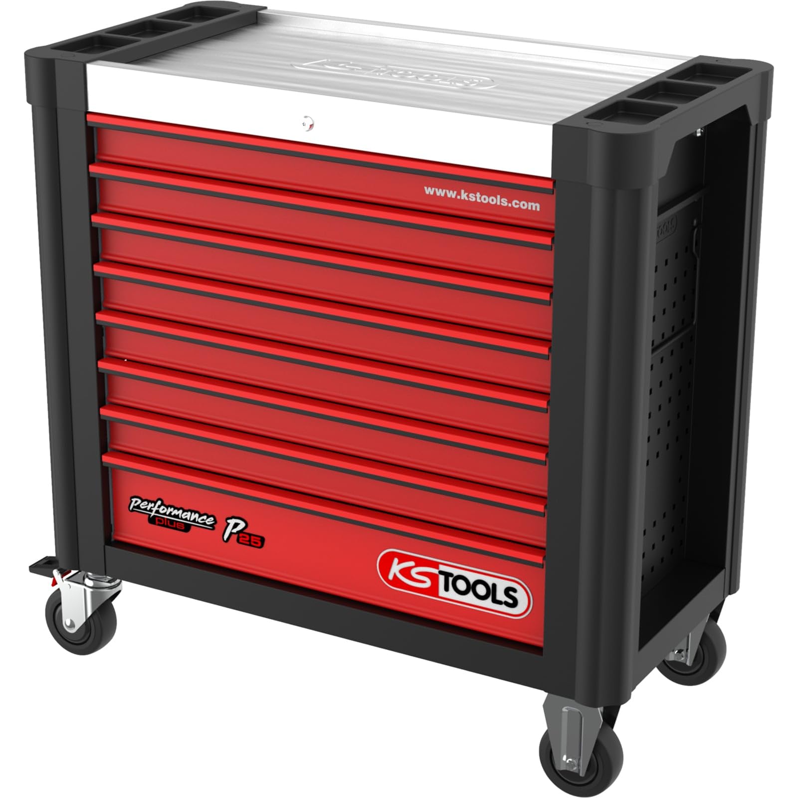KS TOOLS 873.3008 Servante d'atelier rouge/noir