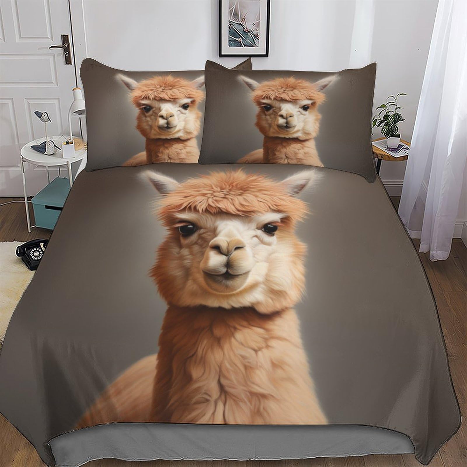 Housse de couette alpaga contre la chaleur nocturne parure lit 3 pièces