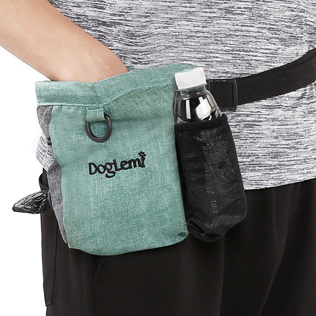 Trainingsbeutel für Haustiere aus Nylon, spritzwassergeschützt, mit Platz für Powerbank, Handy, Snacks, Wasserflasche und Schlüssel, als Hüft-, Schulter- oder Crossbody-Tasche