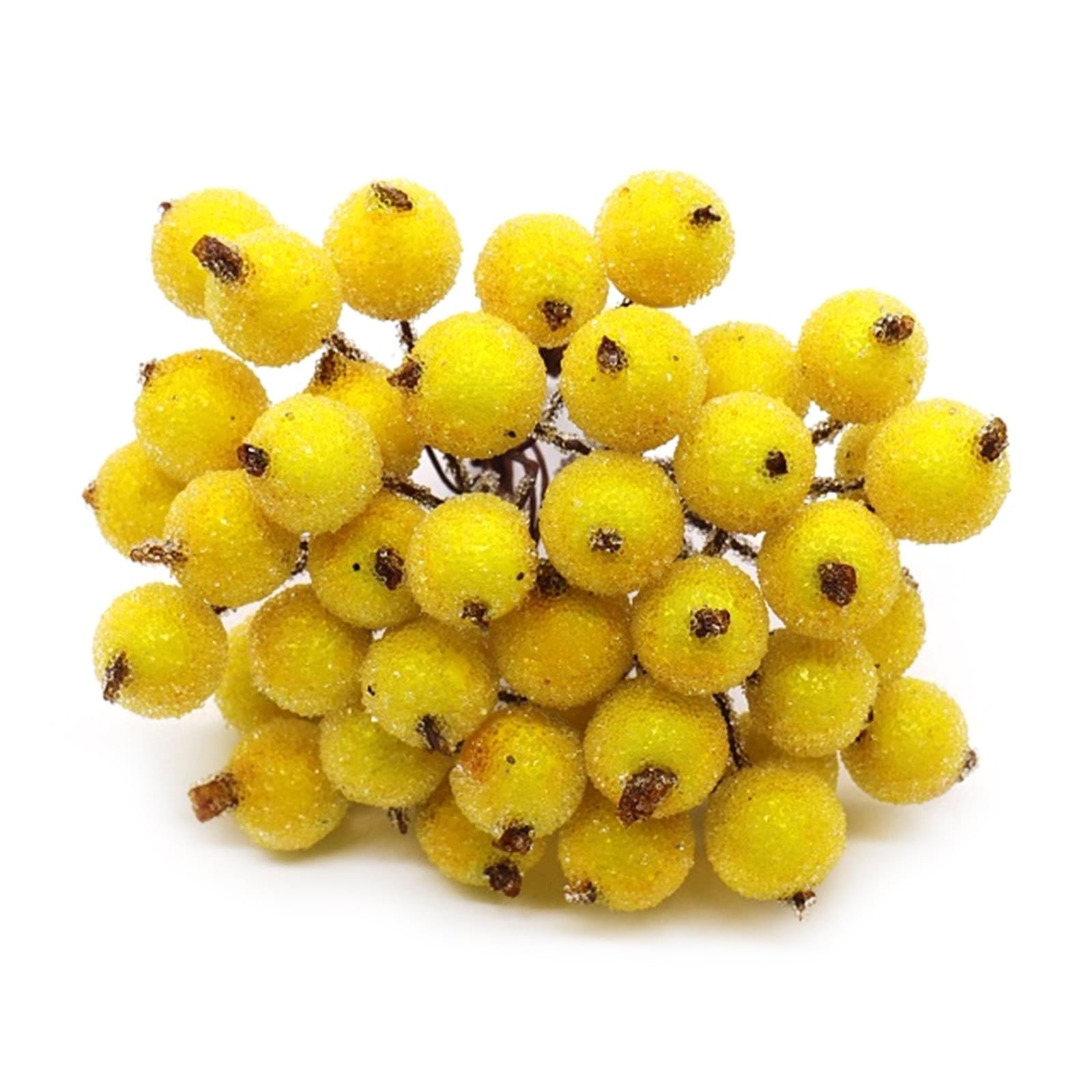 Hxnh Yellow Set Of 40 Realistic Berries Decoration Decorative Artificial Berries For Seasonal Wreaths And Flower Bouquets