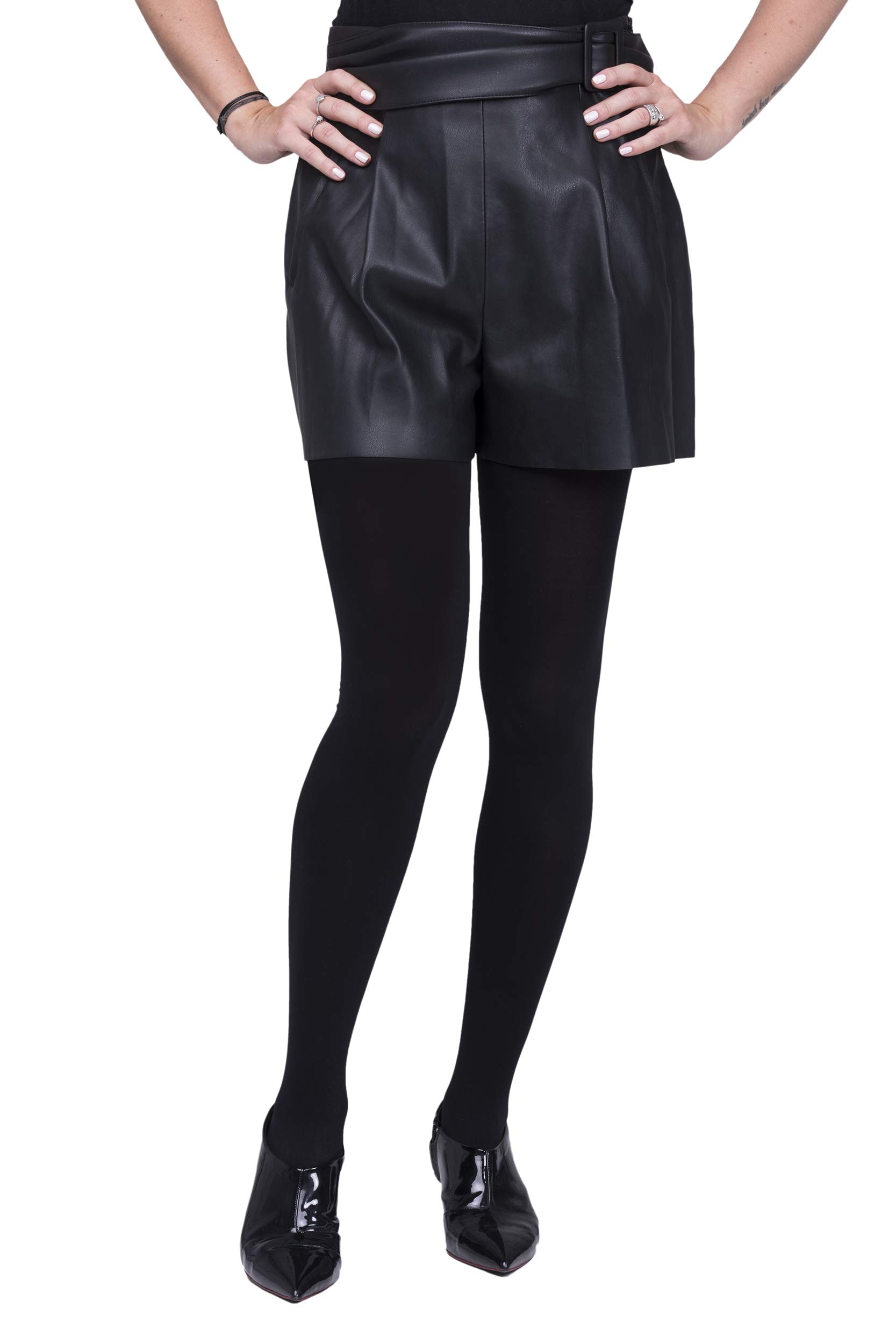 SENTELEGRI Opaque Tights, Choose From 18 Fashionable Colours, 100 Denier, Sizes S-XL (XLarge, Black)
