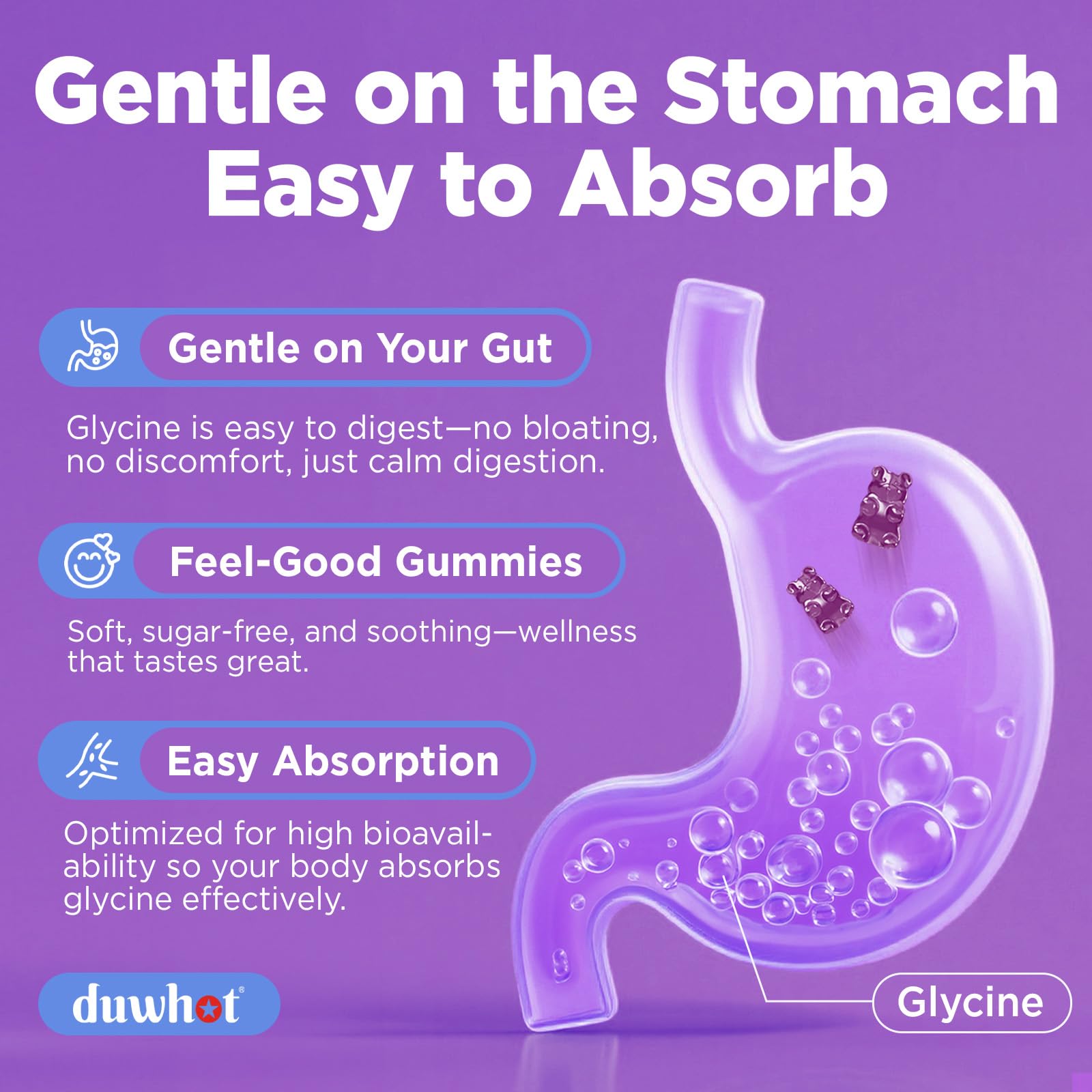 Glycine Gummies, 3g(3000 mg) Glycine Supplements for Sleep, Sugar-Free, 60 — Amazon image 4