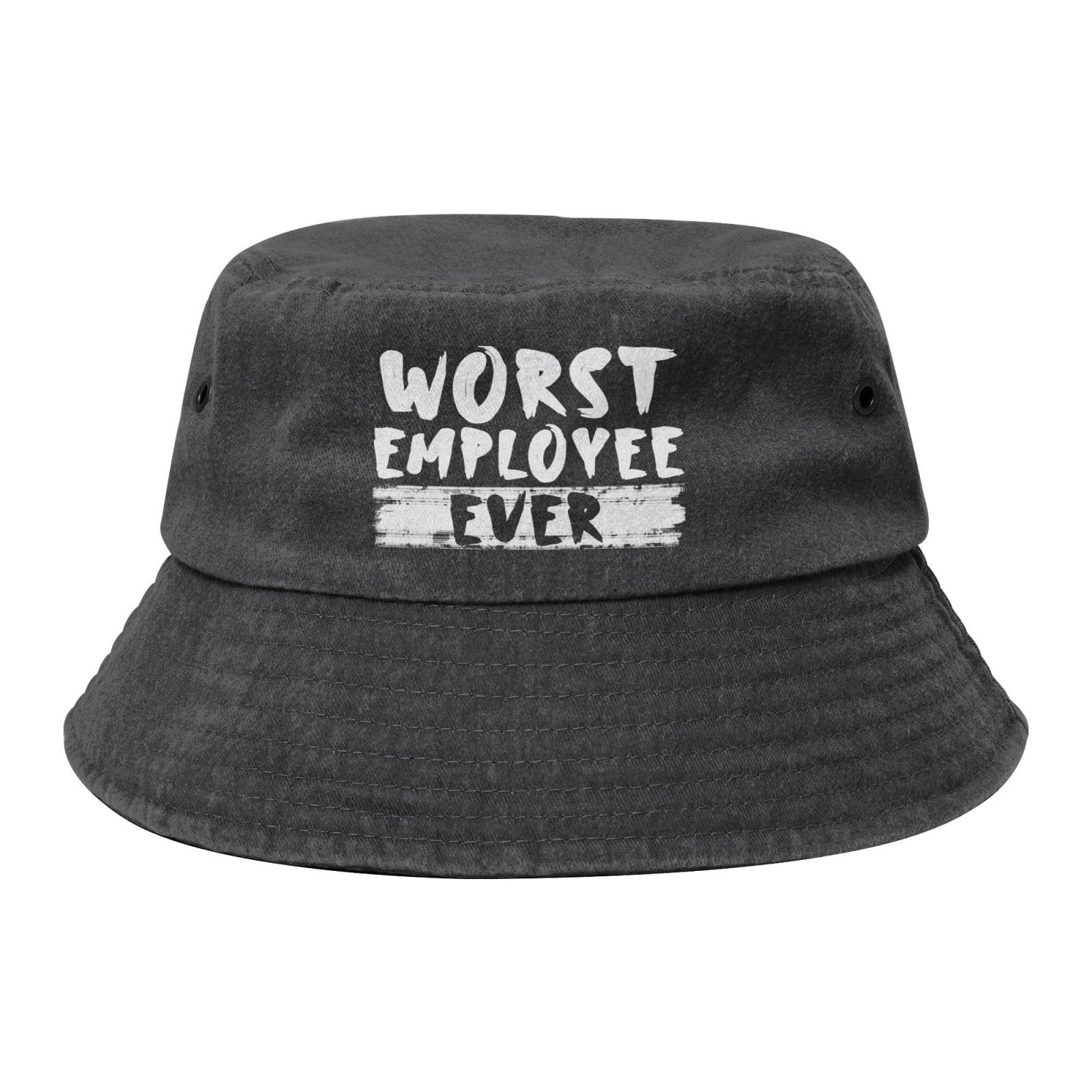 Qauirfe Worst Employee Ever Fashion Cowboy Denim Fisherman Hat Outdoor Fishing Cap Sun