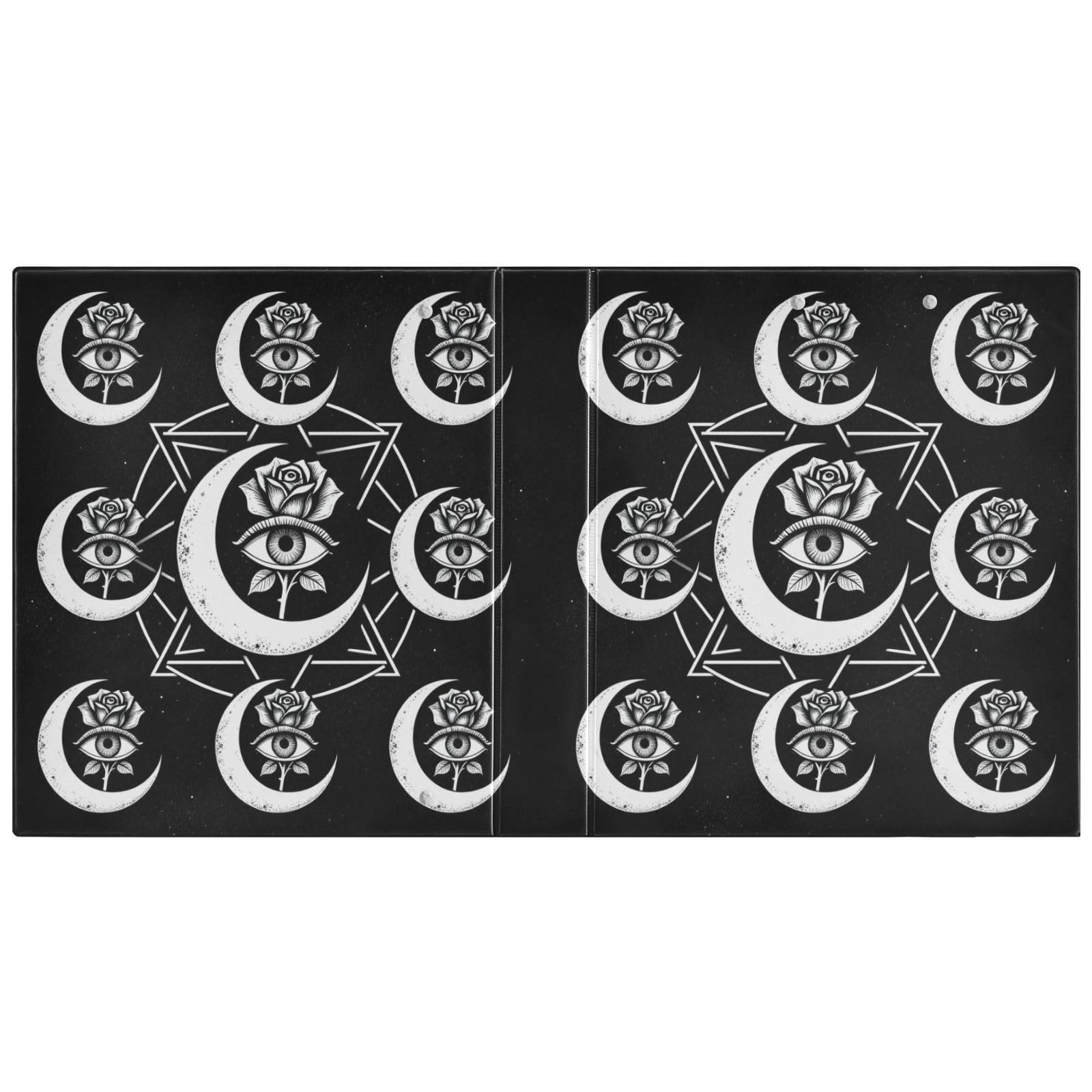 Raccoglitore a 3 anelli Occulto con luna crescente rosa