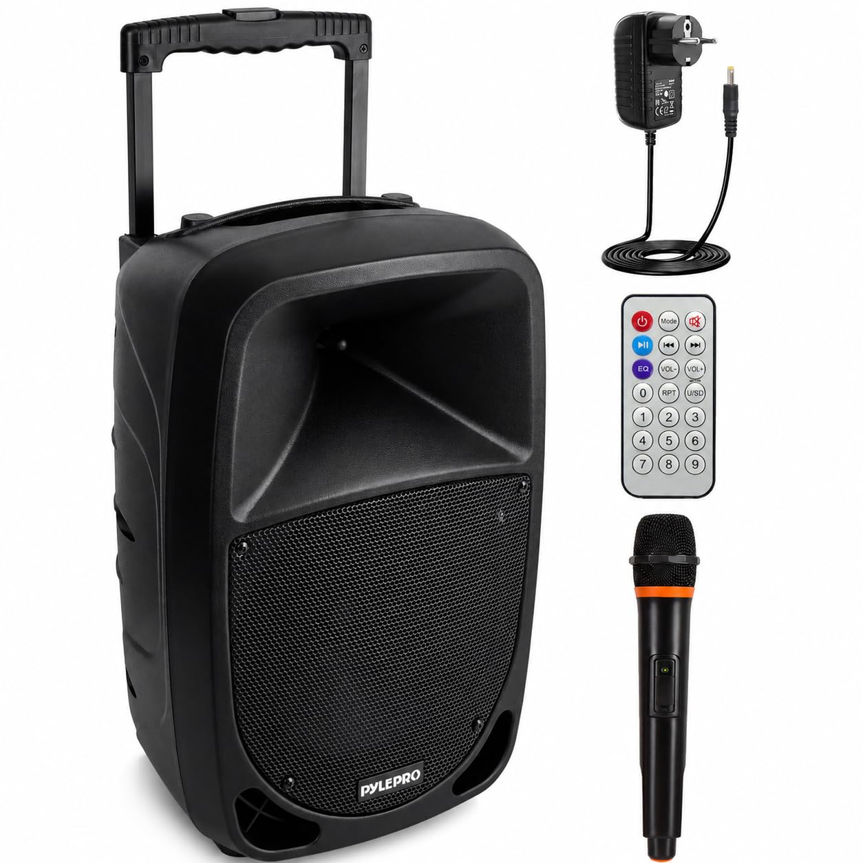 Pyle Musikbox Bluetooth Groß, Party Lautsprecher- 1000W, Partybox- mit Mikrofon, Soundbox- 10” Subwoofer, PA Anlage- Komplettset, Karaoke Maschine- LED Akku Anzeige, Party Speaker- MP3/USB/SD