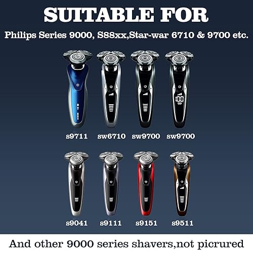 Miniatura 6 de SH90 - Cabezales de repuesto para Philips Norelco Shavers Series 9000, 3 cabezales de repuesto para afeitadoras Philips Norelco