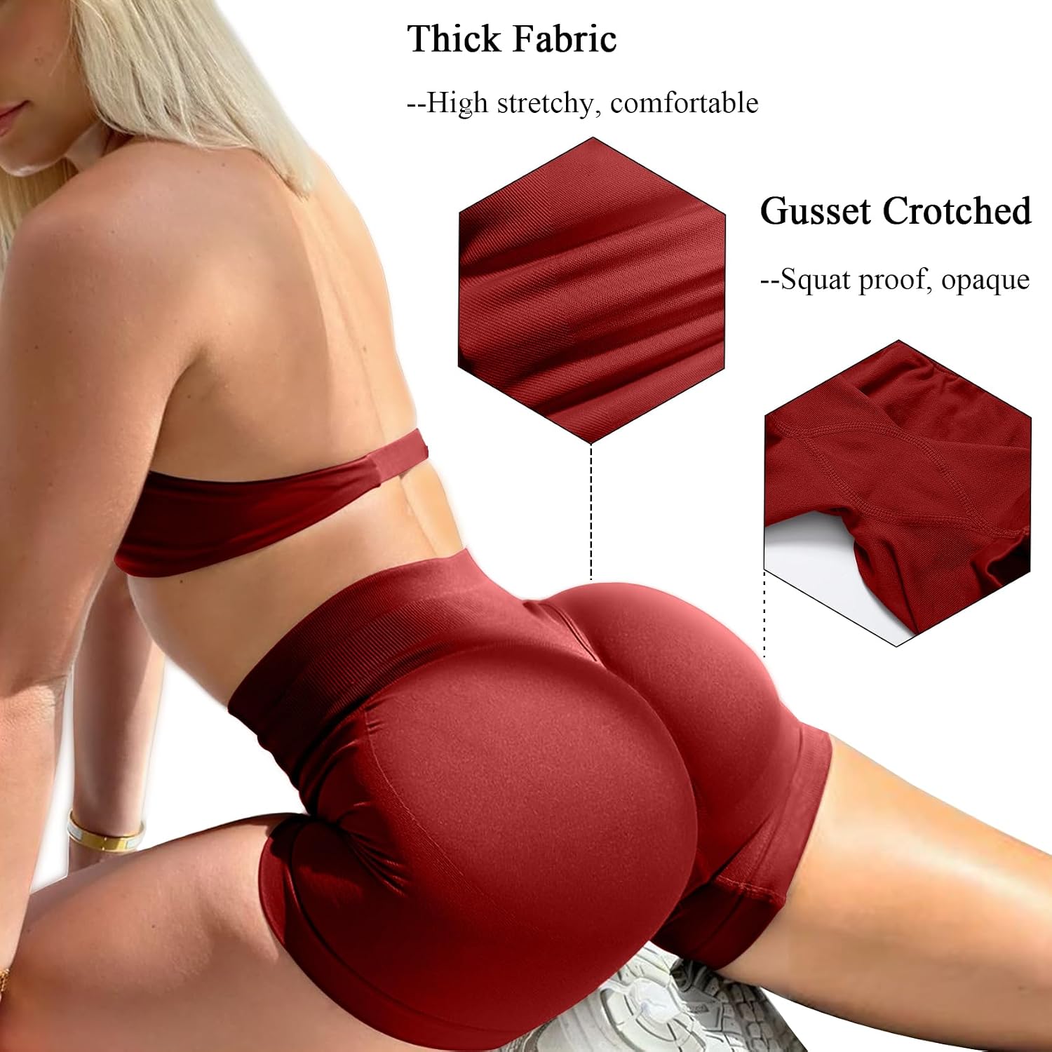 3 Piece Workout Shorts Womens Scrunch Butt Lifting Impact Shorts Seamless Yoga Gym Boom Booty Short Running Pants