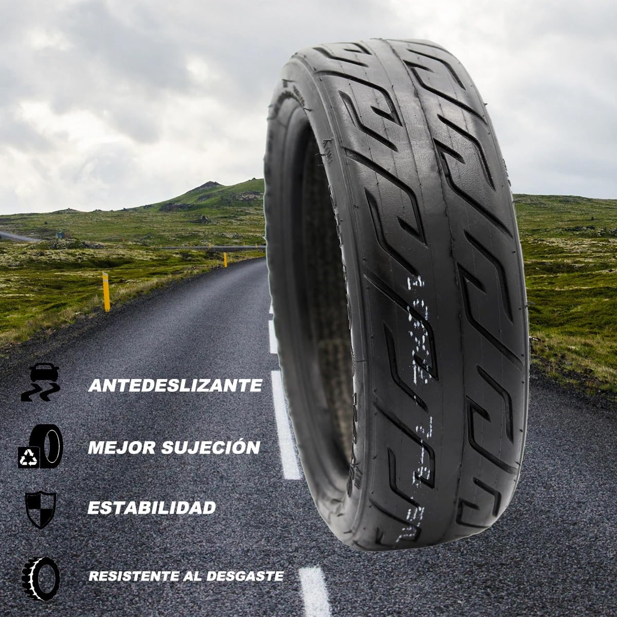 ANSENI Pneu 10x2.70-6.5 Tubeless pour trottinette Smartgyro Speedway/Speedway Pro,pneumatique Tubeless sans chambre à air, jante à vide Trottinette électrique Scooters (1 roue)