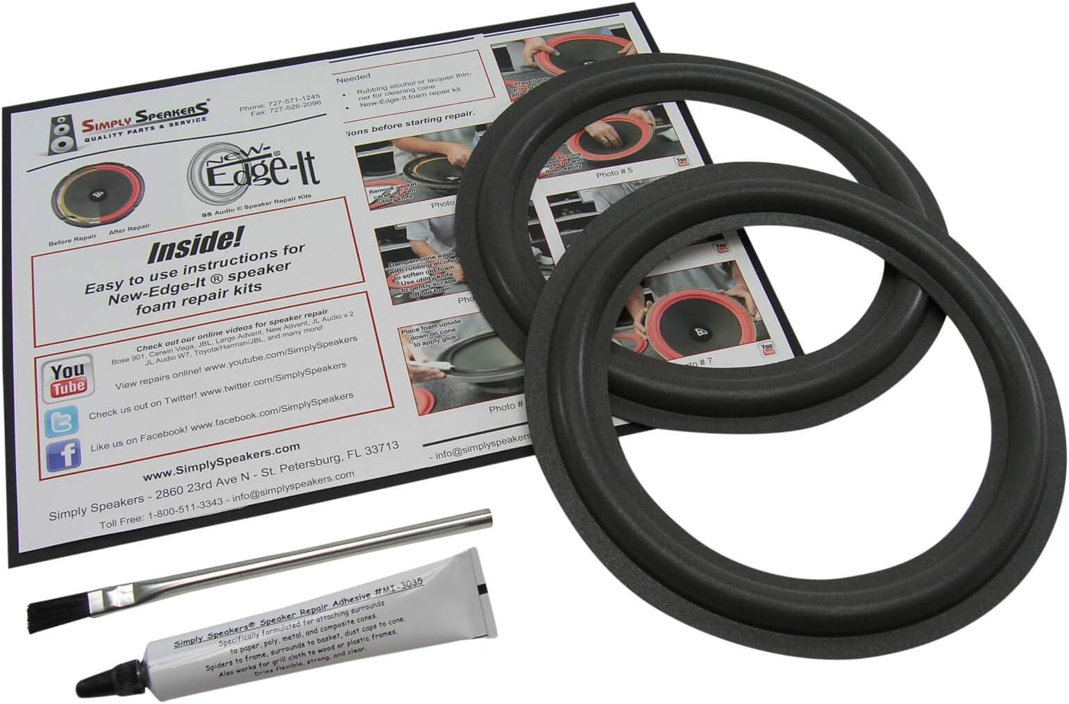 Mission Speaker Foam Edge Repair Replacement Kit, 8", 700, 707, 710, FSK-8