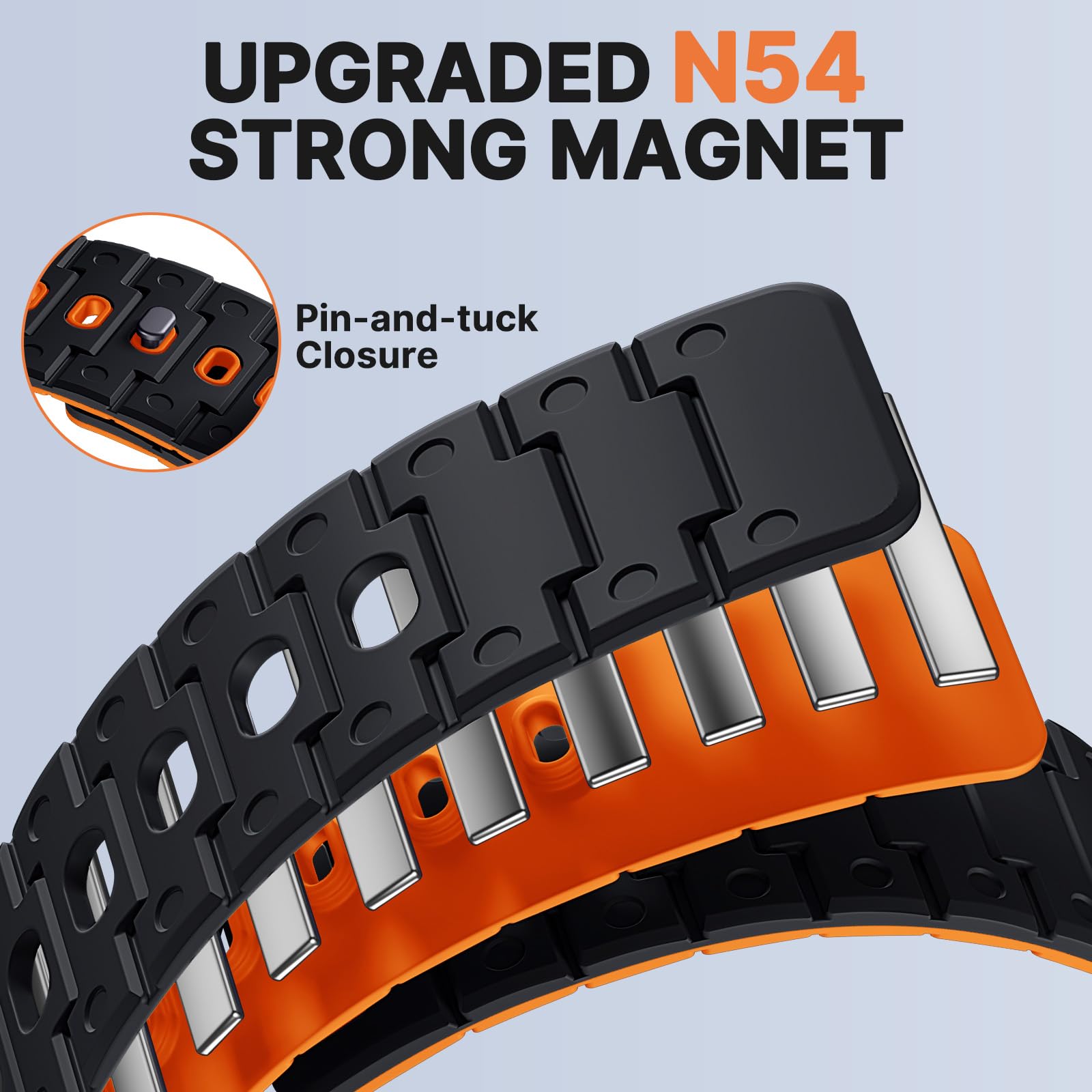 Bandletic Bracelet magnétique compatible avec Garmin Watch Quick Fit 20 mm
