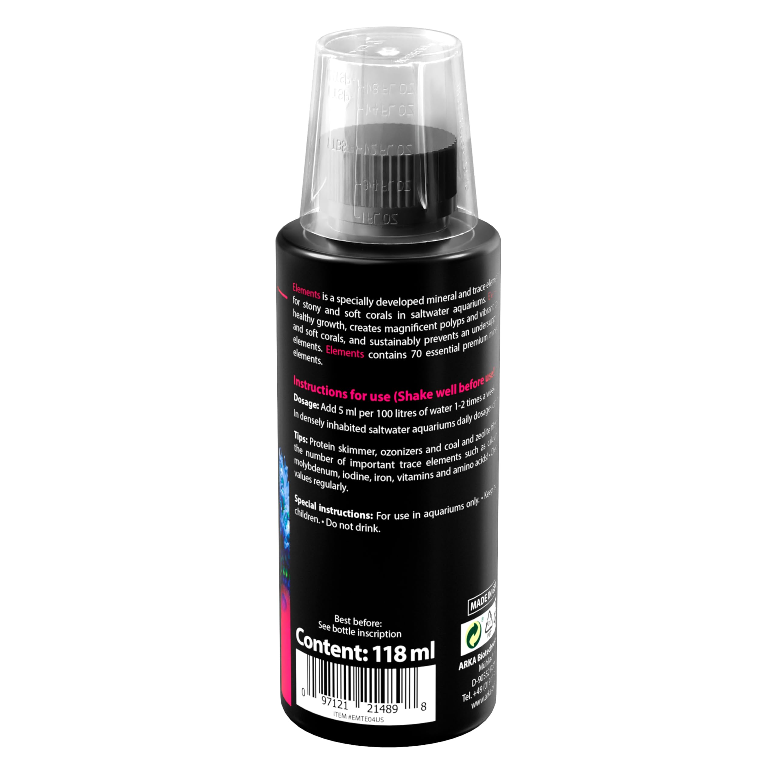 ARKA - Elements - Micro & Macro Elements for Corals (118ml.), multicolor, 4oz (118ml) - Image 2