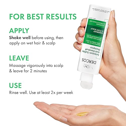 Miniatura 9 de Dercos Dandruff Shampoo, Antifungal Dry Scalp Treatment & Itchy Scalp Relief, Prescription Strength Selenium Sulfide Comparable to 2% Ketoconazole,