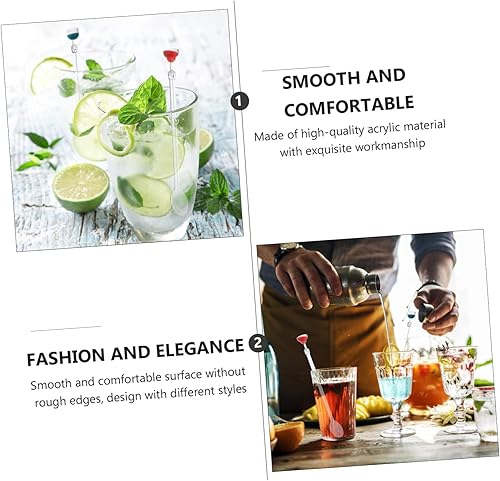 Miniatura 2 de jojofuny 20 palitos de frutas con mango creativo, cucharada, bebida, fiesta, swizzle, jugo, mezcla, para varios cristales, restaurantes, cócteles,