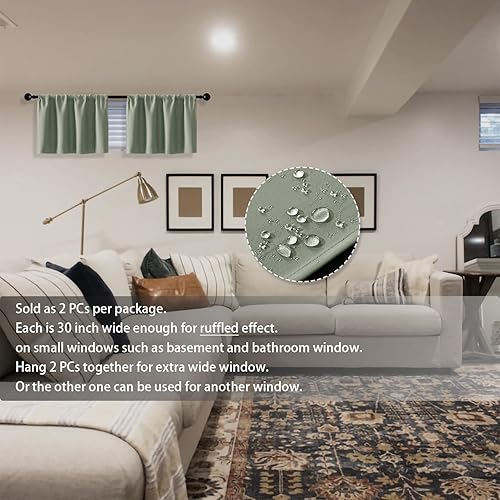 Miniatura 6 de XTMYI Cenefas de cortinas de cocina para ventanas, cenefa bohemia de primavera verde salvia para sala de estar, dormitorio, baño, juego de 2