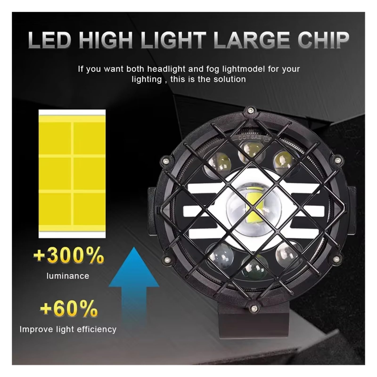 Fendinebbia Anteriori Lampada Lavoro LED Per Auto 7 Pollici Lampada Guida Fuoristrada Per Jeep Trattore Per Barche 4x4 SUV ATV Faretto LED Fendinebbia Faro Luci Antinebbia(1piece)