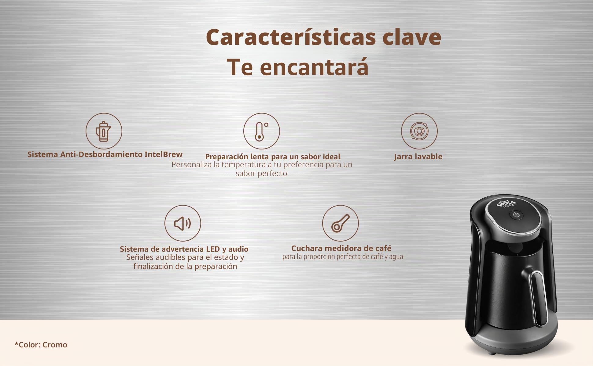 Arzum OKKA Minio - Cafetera de Goteo, 1-4 Tazas (300 ml), Sistema de protección contra desbordamiento, Jarra Lavable, Sistema de Alerta acústica, 480 W, diseño galardonado.