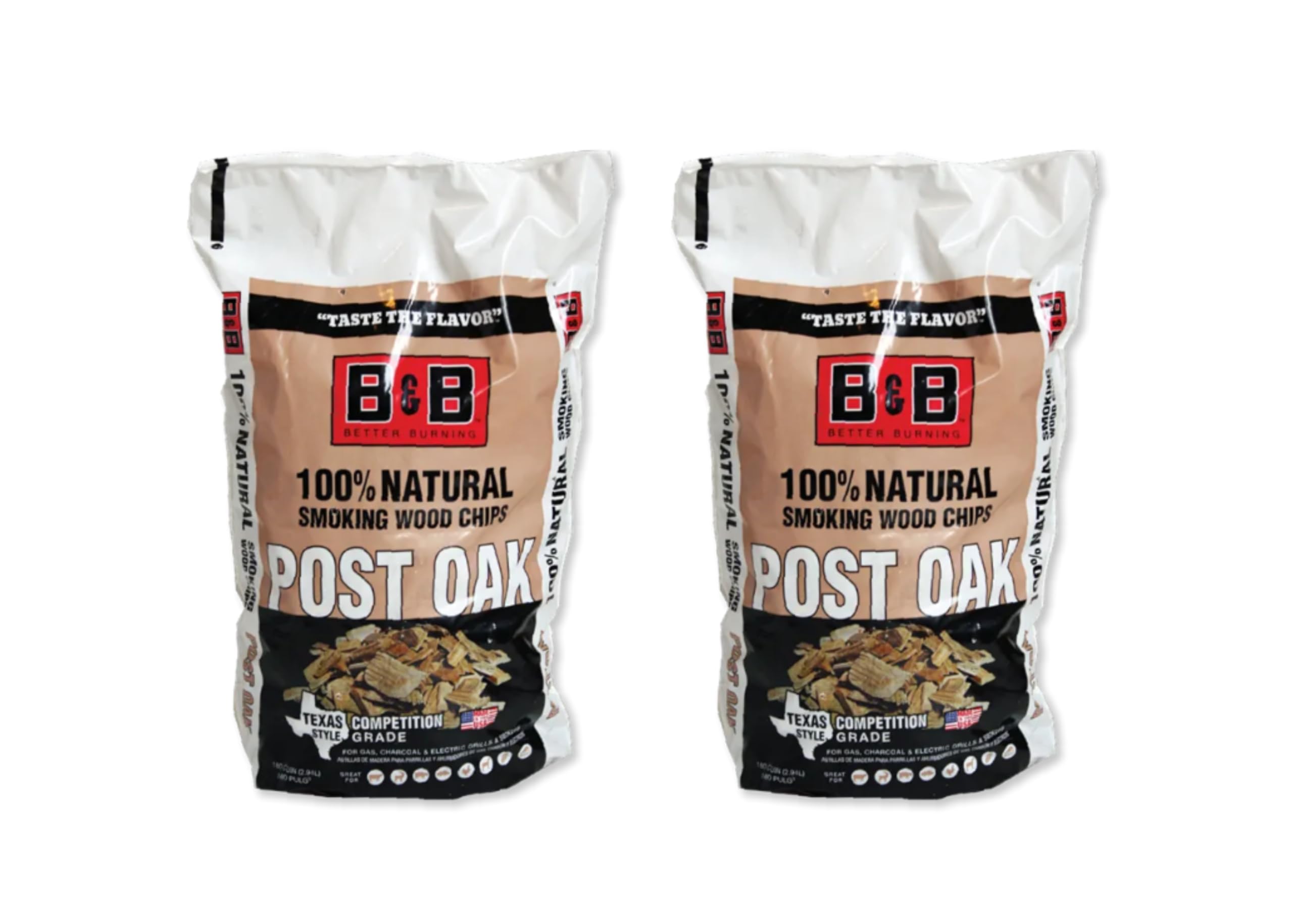 Deizang B&B Charcoal Inc Post Oak Smoking Chips (Two Pack), 180 cu in (00124)