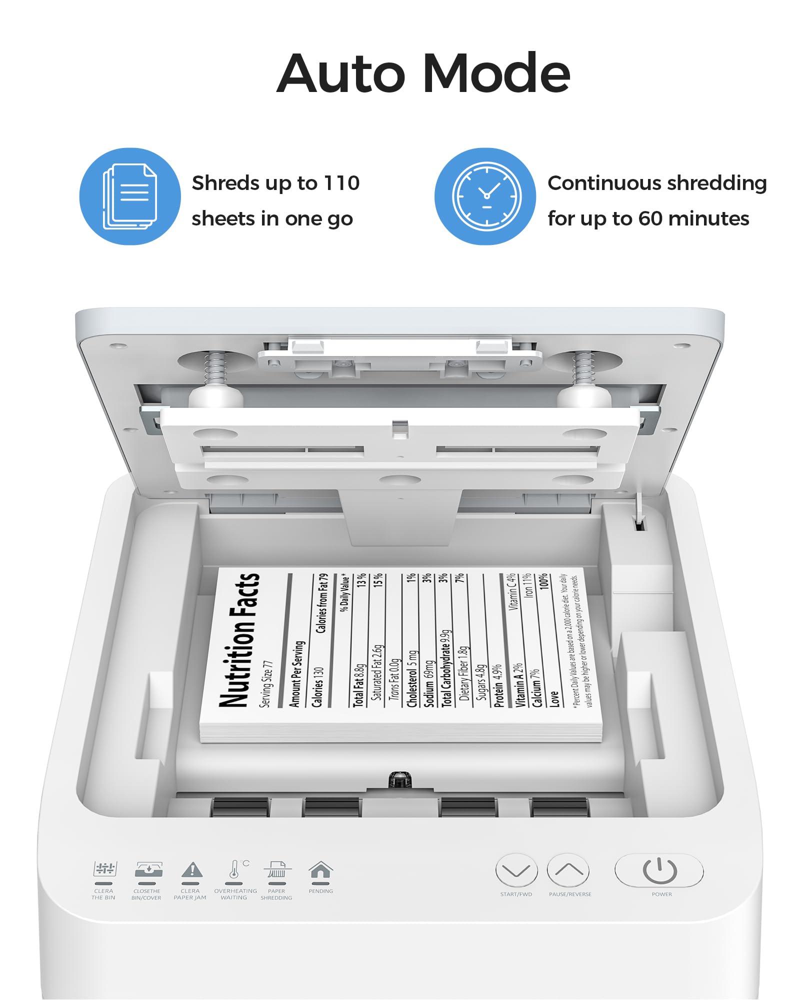Locksworth - Trituradora de microcorte de 110 hojas para oficina en casa, 6.9 galones P-4 trituradoras de alta seguridad para papel, CD, tarjeta de crédito, grapa, clip, trituradora de papel comercial