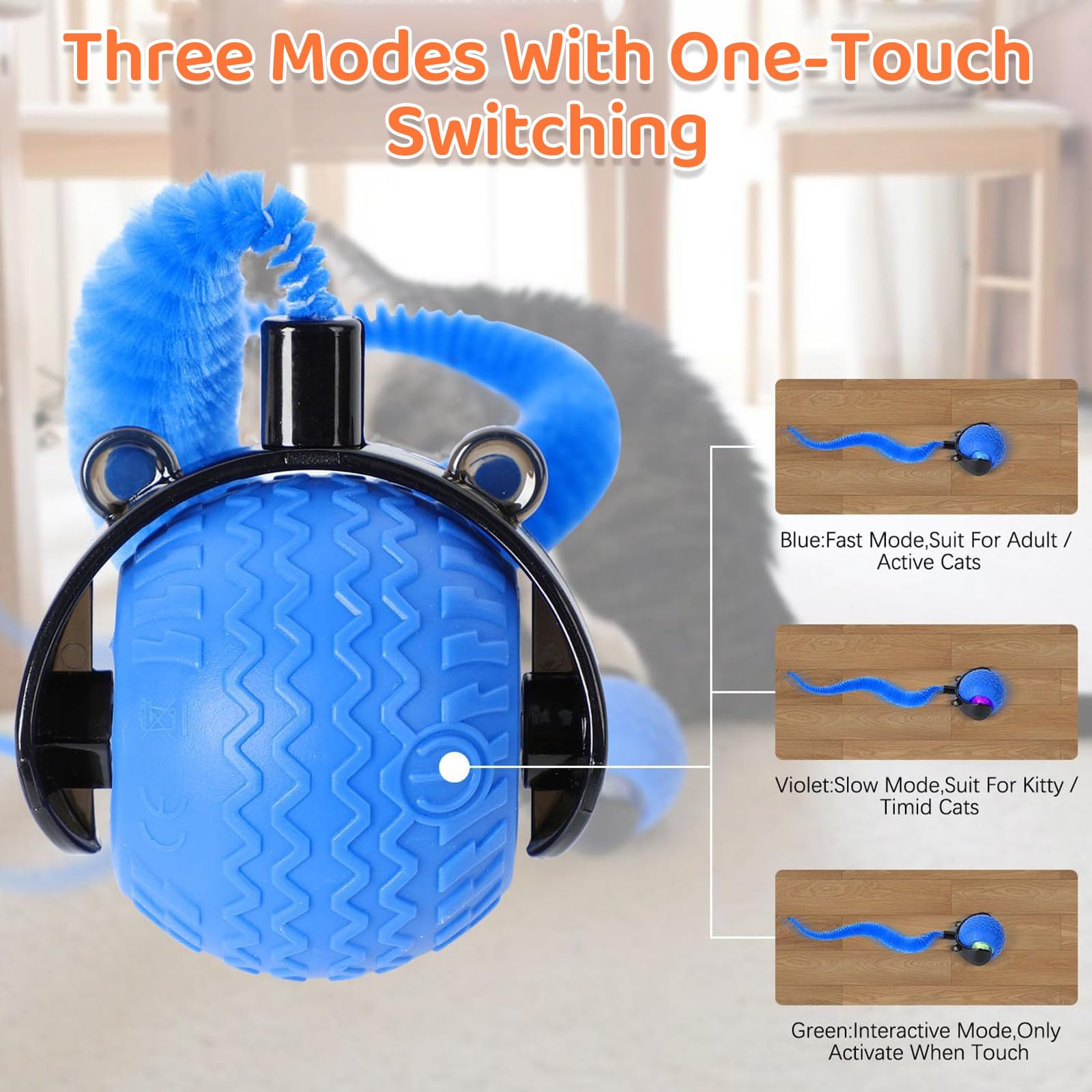 DOINEUFL 2 Pack Cat Toy Ball, Interactive Cat Toys for Indoor Cats Automatic Rolling Dog Ball - Image 3