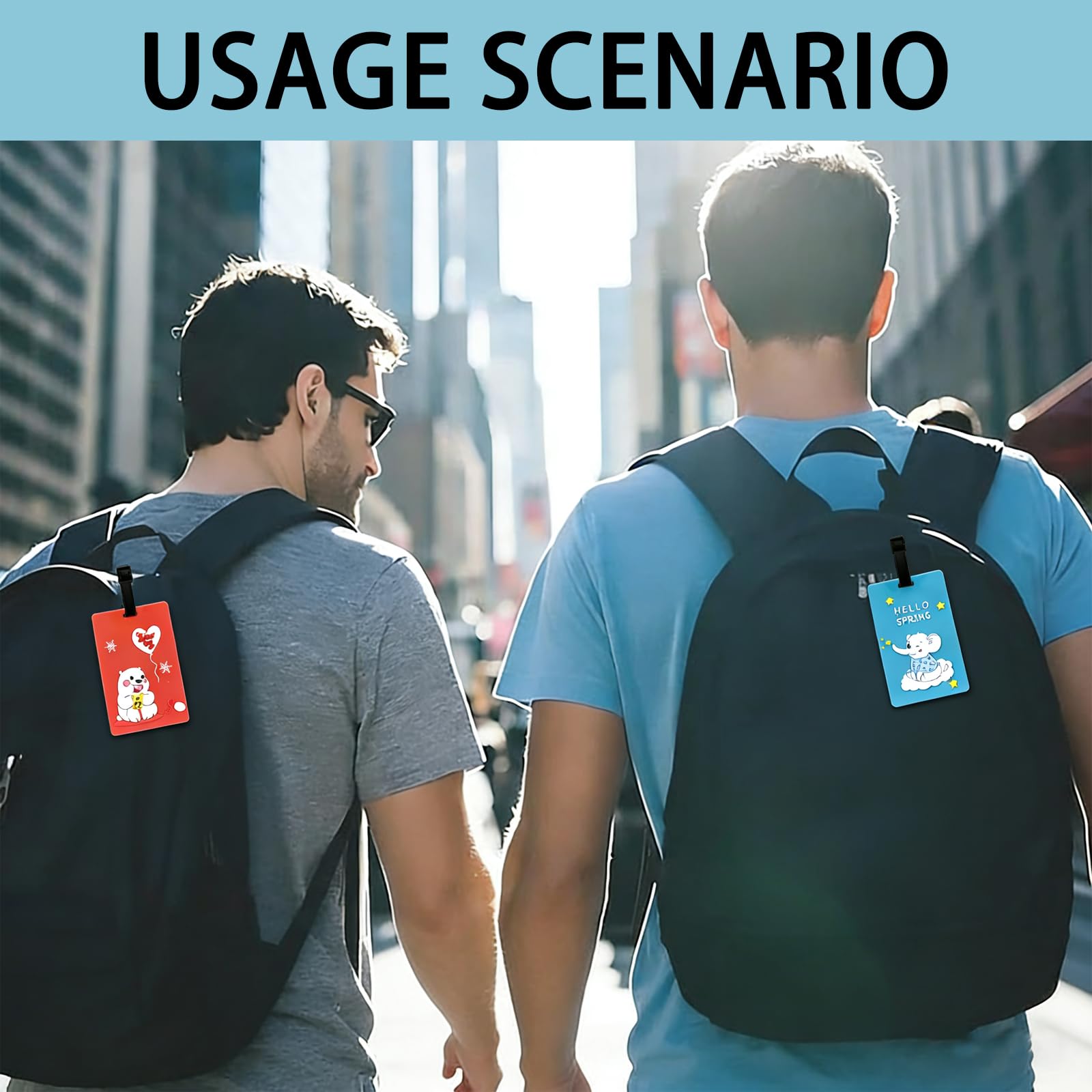 Etichette per bagagli in PVC per valigie con nome, indirizzo, numero di telefono, etichette da viaggio per etichette identificative per bagagli per una facile identificazione (multi/stile C)