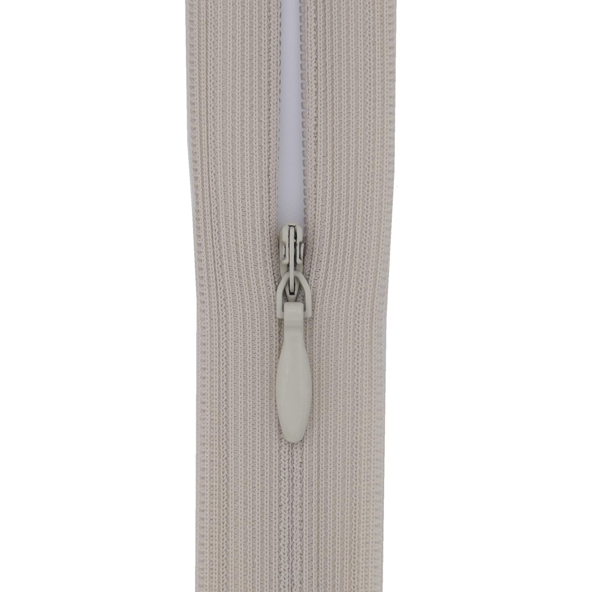 Invisible Zip Fasteners, Pack of 5, Suitable for Lightweight Fabric (Pale Beige-Grey, 10 inch)
