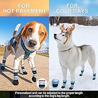 Vista 42 de BEAUTYZOO Calcetines antideslizantes para perros, zapatos para perros para pavimento caliente/frío, nieve y días de lluvia, botines de agarre