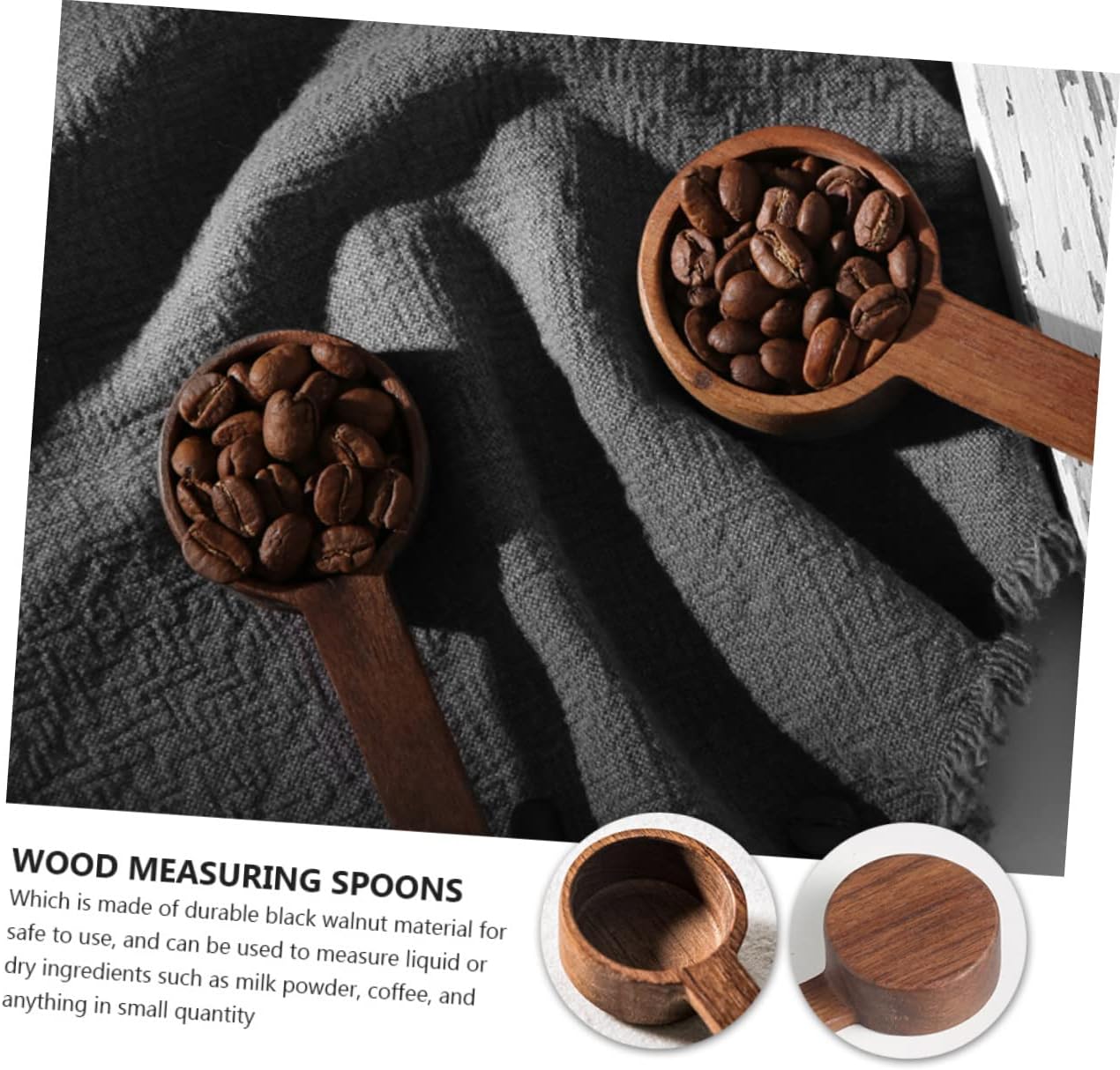 Ciieeo 10pcs Portable Wooden Scoop Tea Scoops for Household Spoons Slotted Design for Coffee Grounds