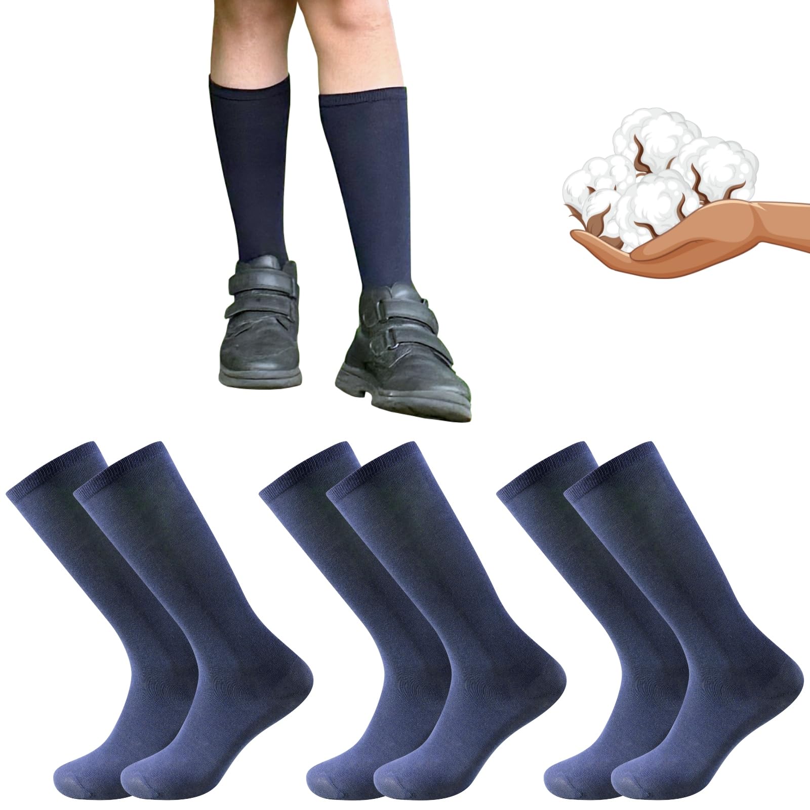 Balseti Calcetines Altos 85% Algodón para Niños, Niñas y Adultos. Pack 6 pares. Unisex. Modelos para Uniforme Escolar, Colegio, Hombre Ejecutivo, Traje. Hombre Ejecutivo. Granate, Azul Marino, Gris y Verde